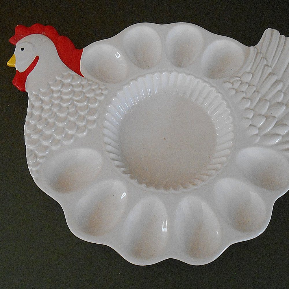 Teleflora Deviled Egg Platter Chicken Red White